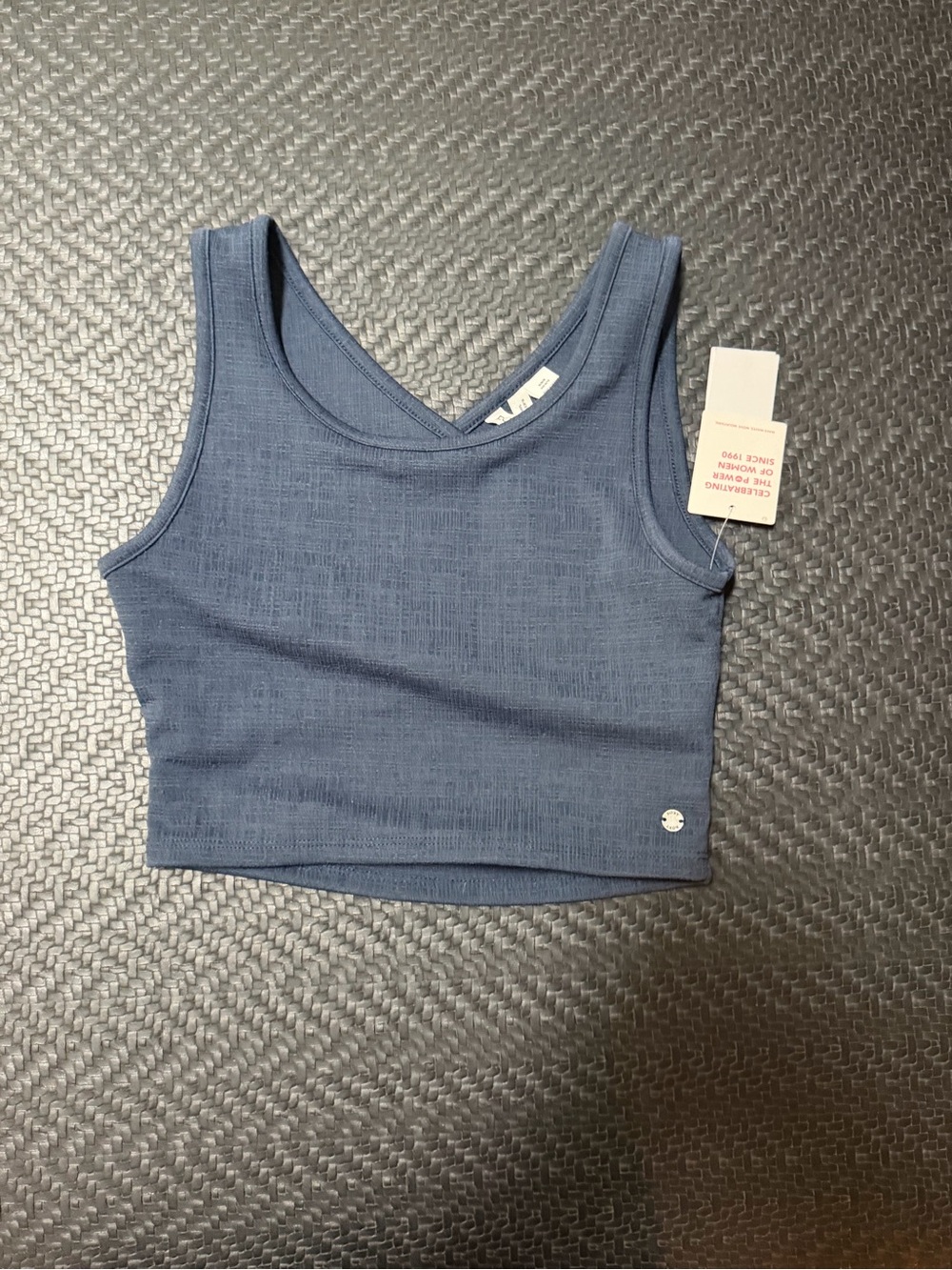Billabong Navy Ribbed Cropped Tank - Women